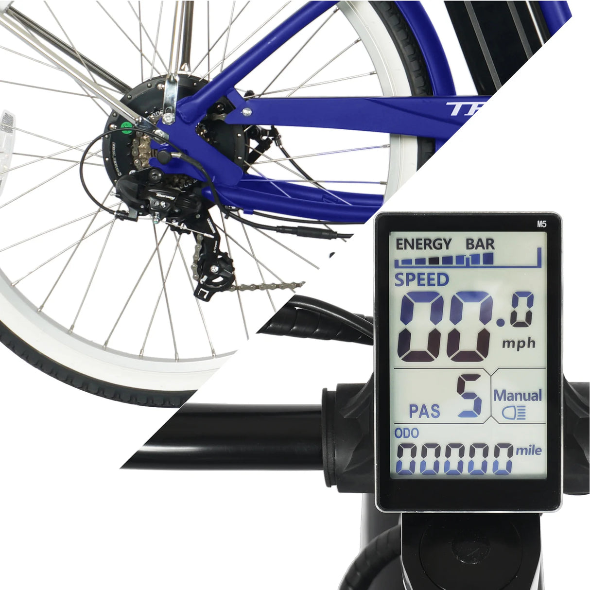 Tracer Omega 26" Men's Electric Beach Cruiser Bike