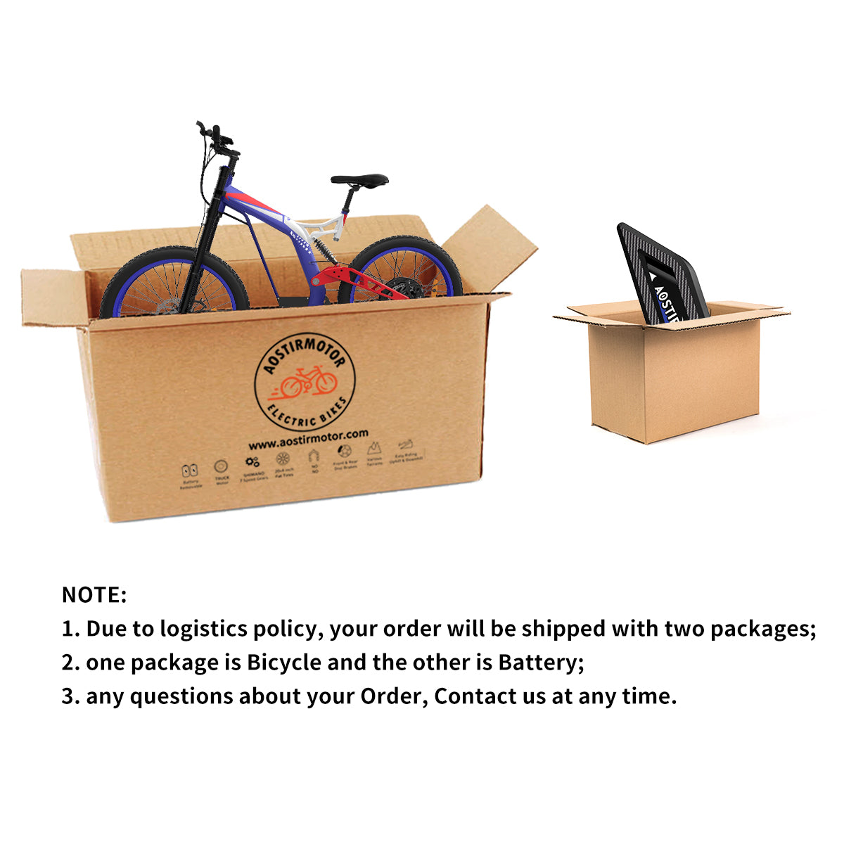 AostirMotor Big Front Fork Electric Bike S17-1500W - E-Wheel Warehouse