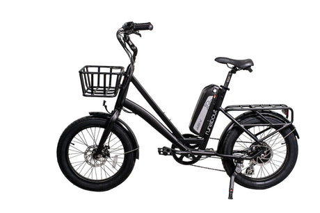 GlareWheel EB-RU Electric Bike Fat Tire 500W 5 Level Throttle With Basket - E-Wheel Warehouse