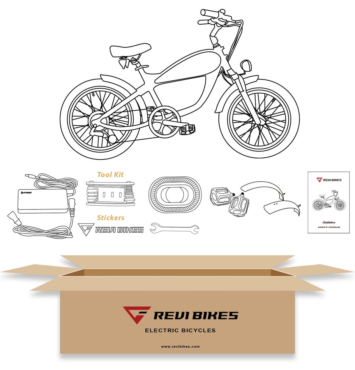 Revi Cheetah Mini Café Racer Electric Chopper Bike