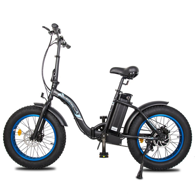 Ecotric Portable And Folding Fat Tair Bike Model Dolphin Black, Blue
