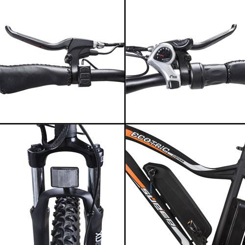 Ecotric Leopard Best Electric Mountain E Bike - Matt Black 2020