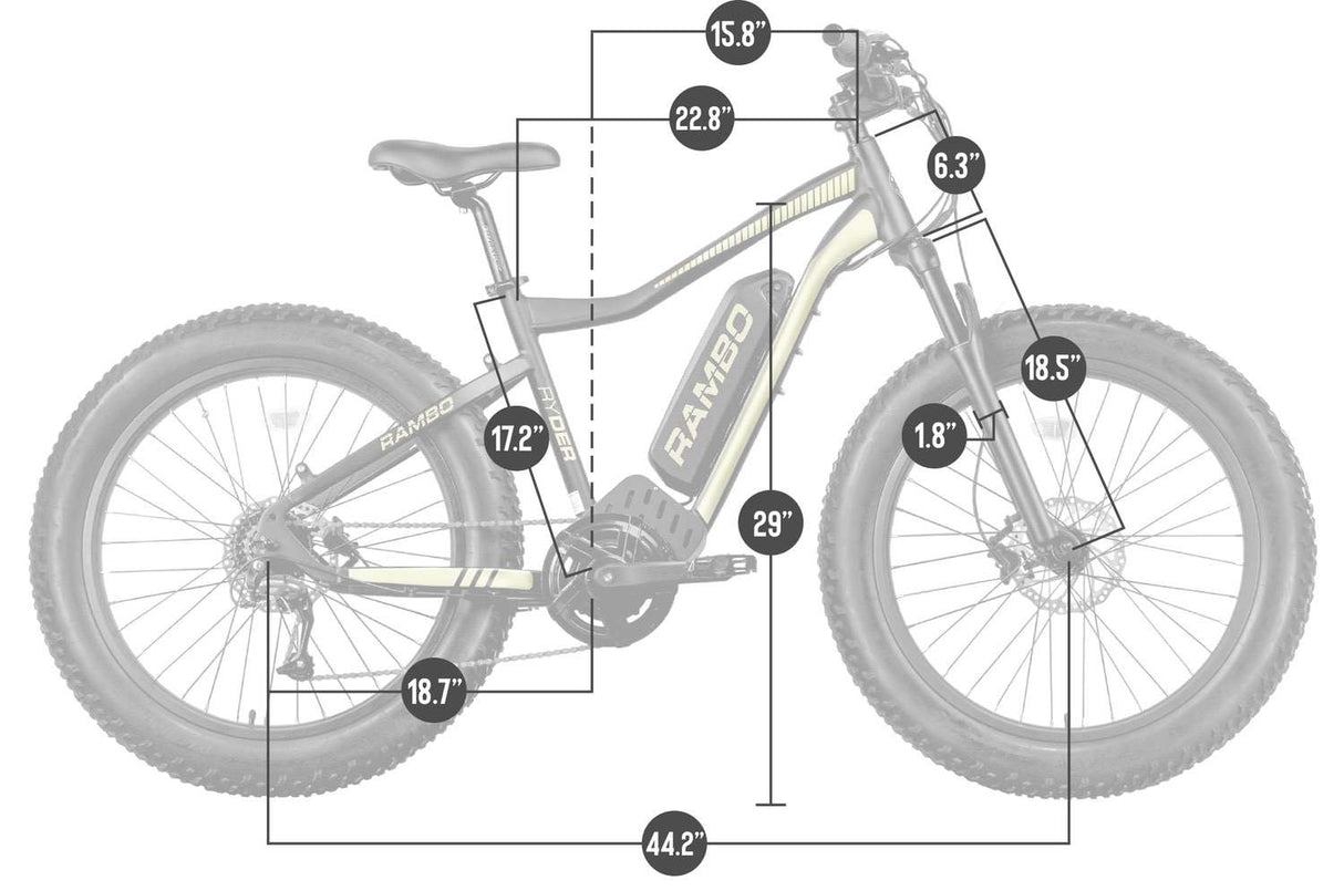 Rambo The Ryder 750 24 Electric Fat Tire Hunting Electric Bike - E-Wheel Warehouse