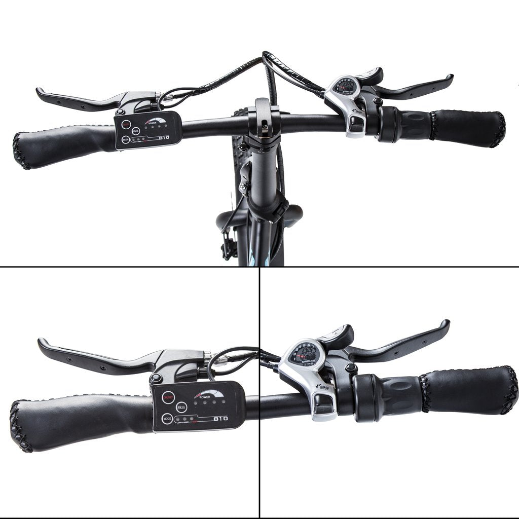 Ecotric Portable And Folding Fat Tair Bike Model Dolphin Black, Blue