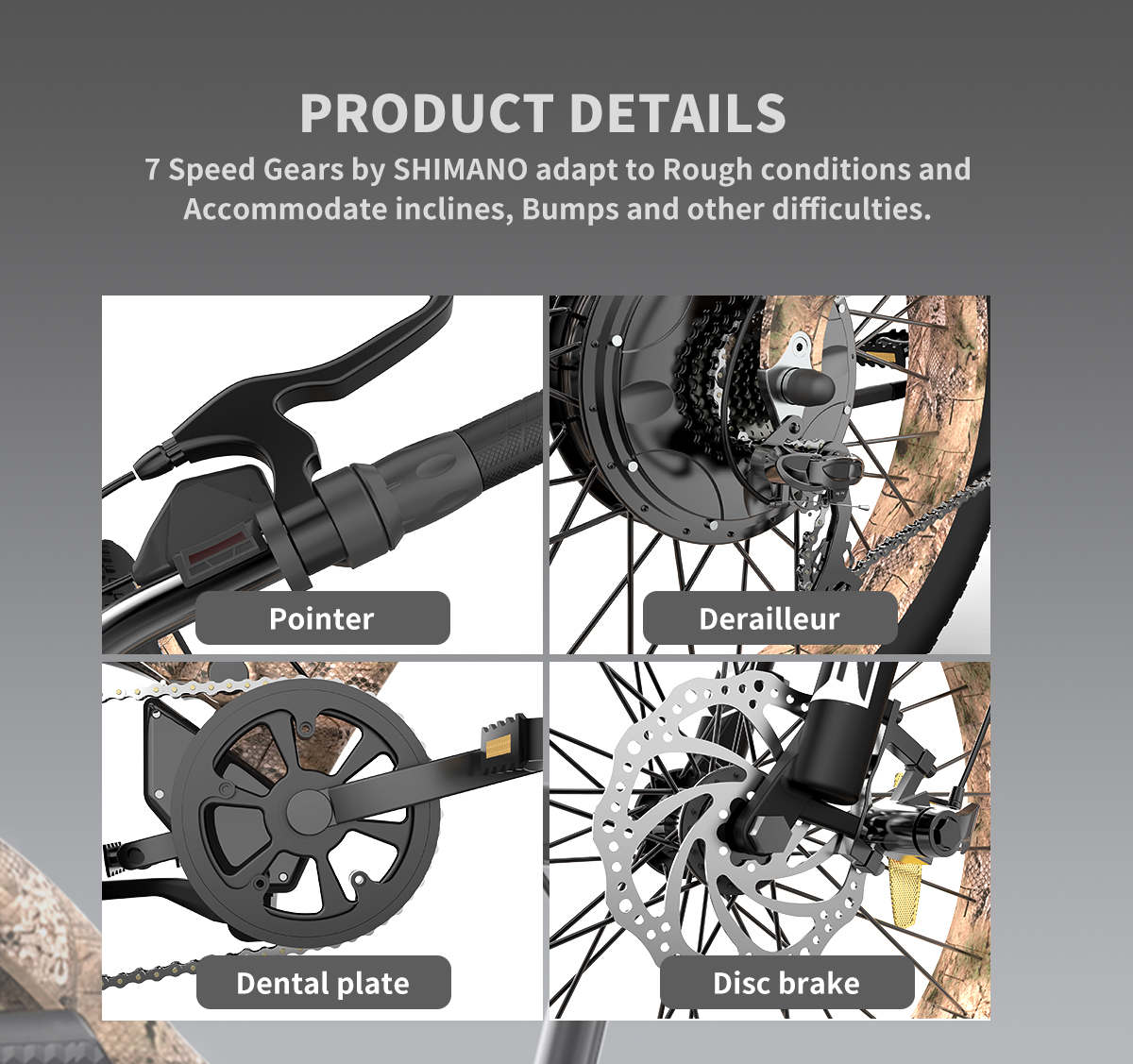 AostirMotor S18 1500W Electric Bike Snakeskin Grain - E-Wheel Warehouse