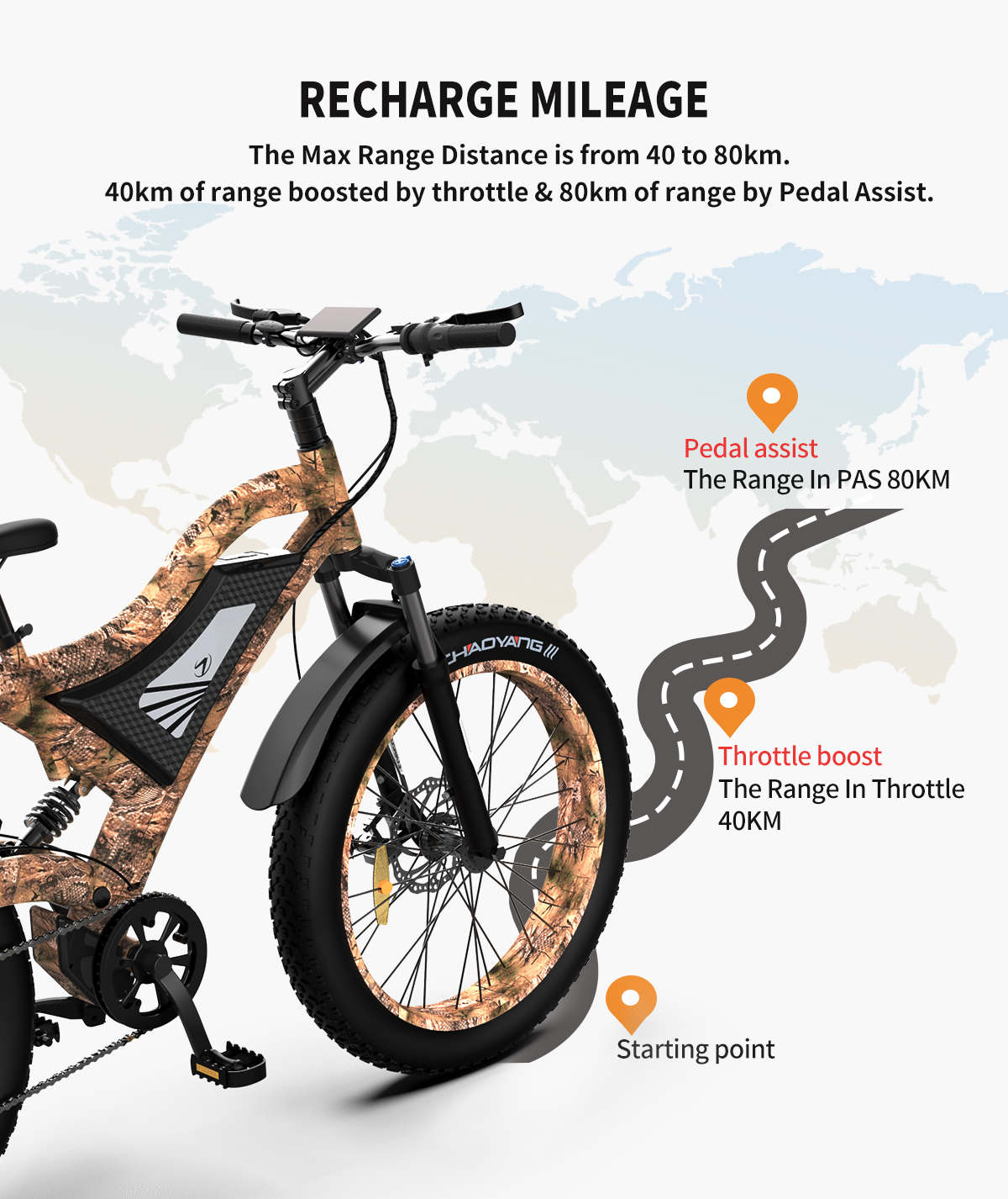 AostirMotor S18 1500W Electric Bike Snakeskin Grain - E-Wheel Warehouse