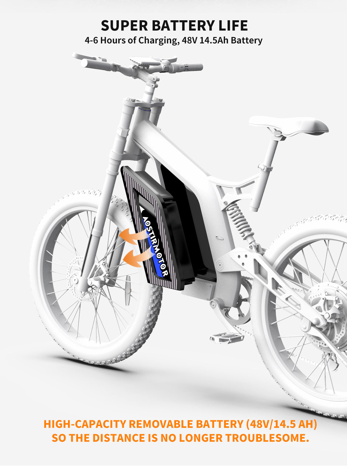 AostirMotor Big Front Fork Electric Bike S17-1500W - E-Wheel Warehouse