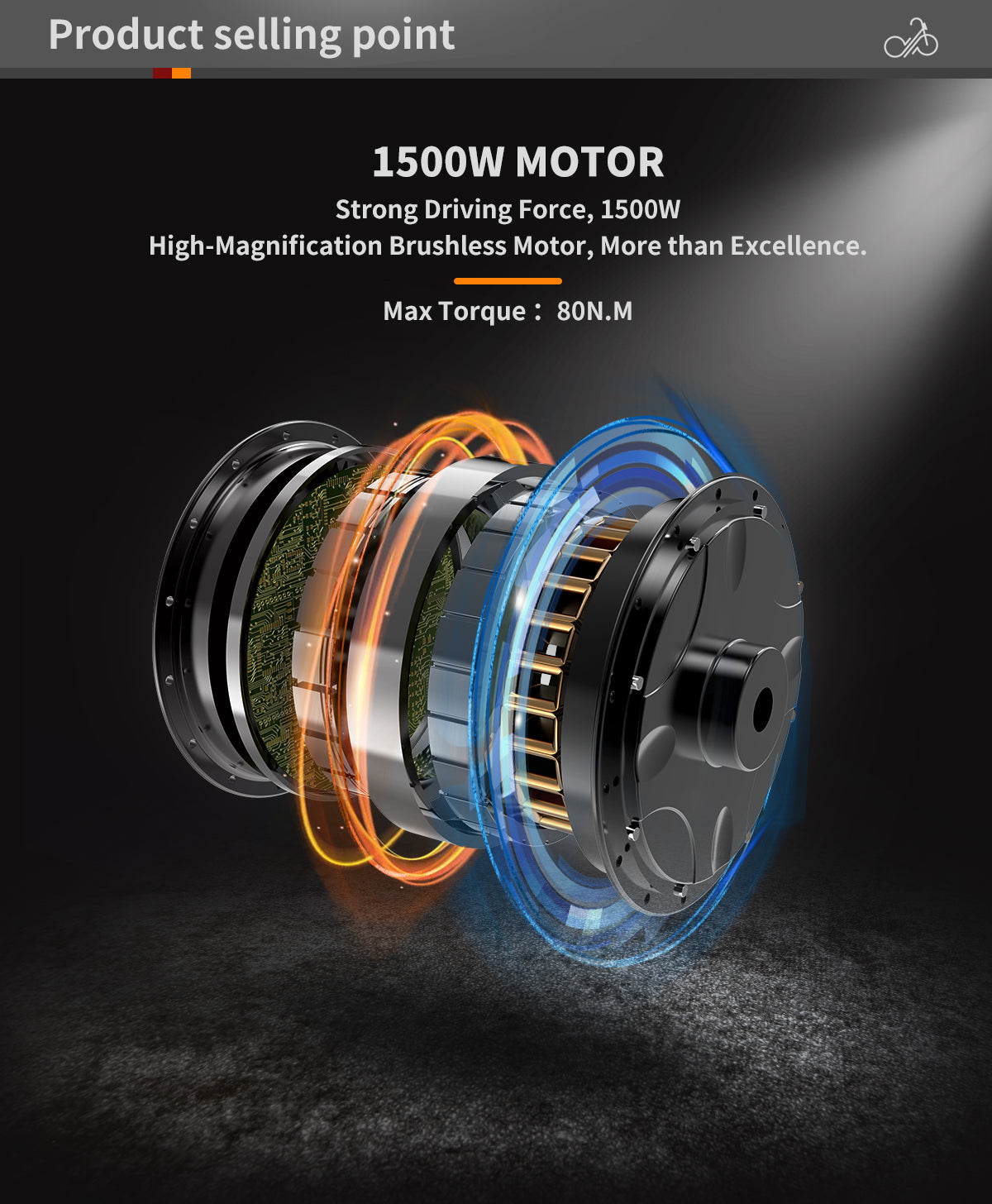 AostirMotor Big Front Fork Electric Bike S17-1500W - E-Wheel Warehouse