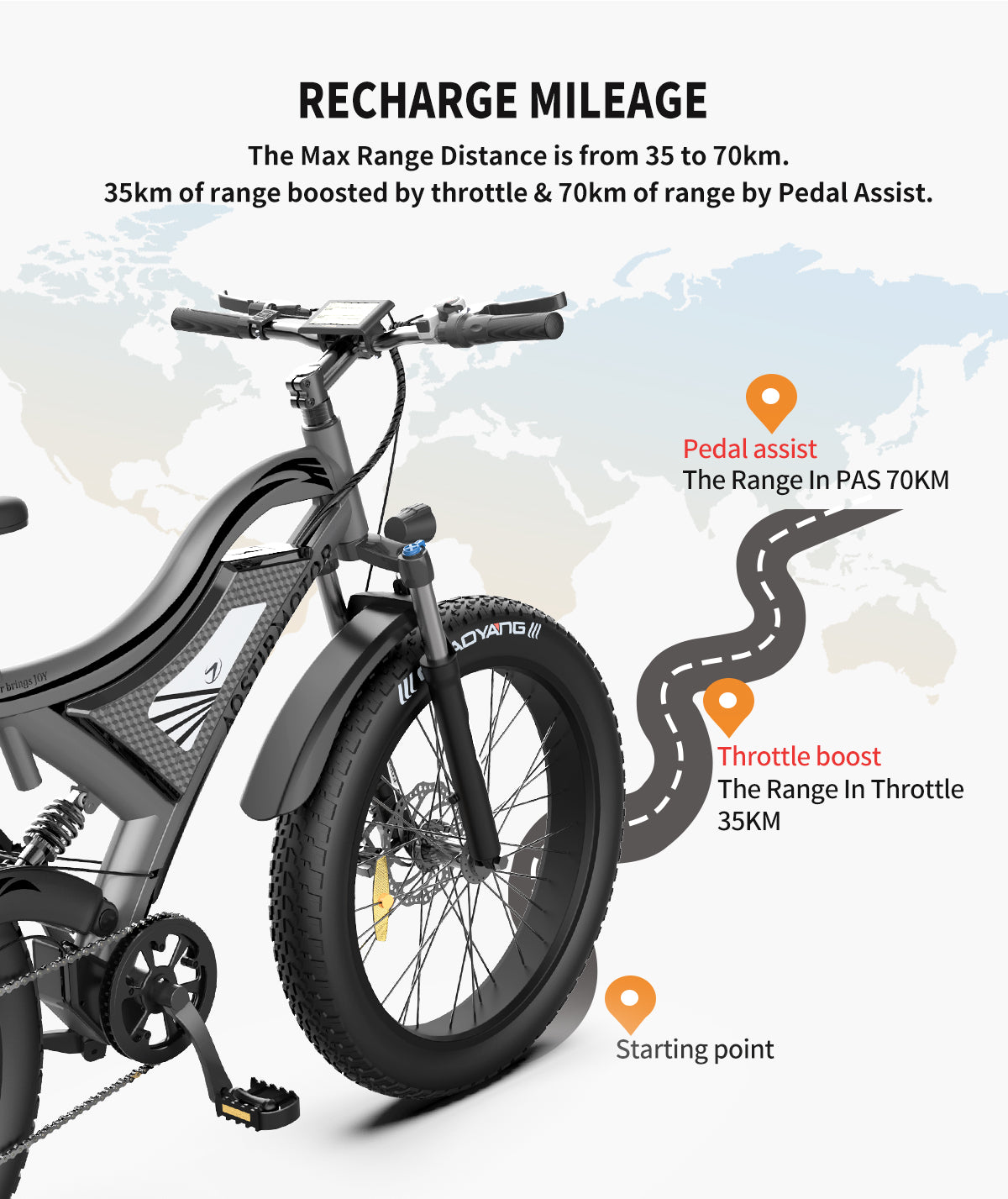 AostirMotor All Terrain Electric Mountain Bike S18 - E-Wheel Warehouse