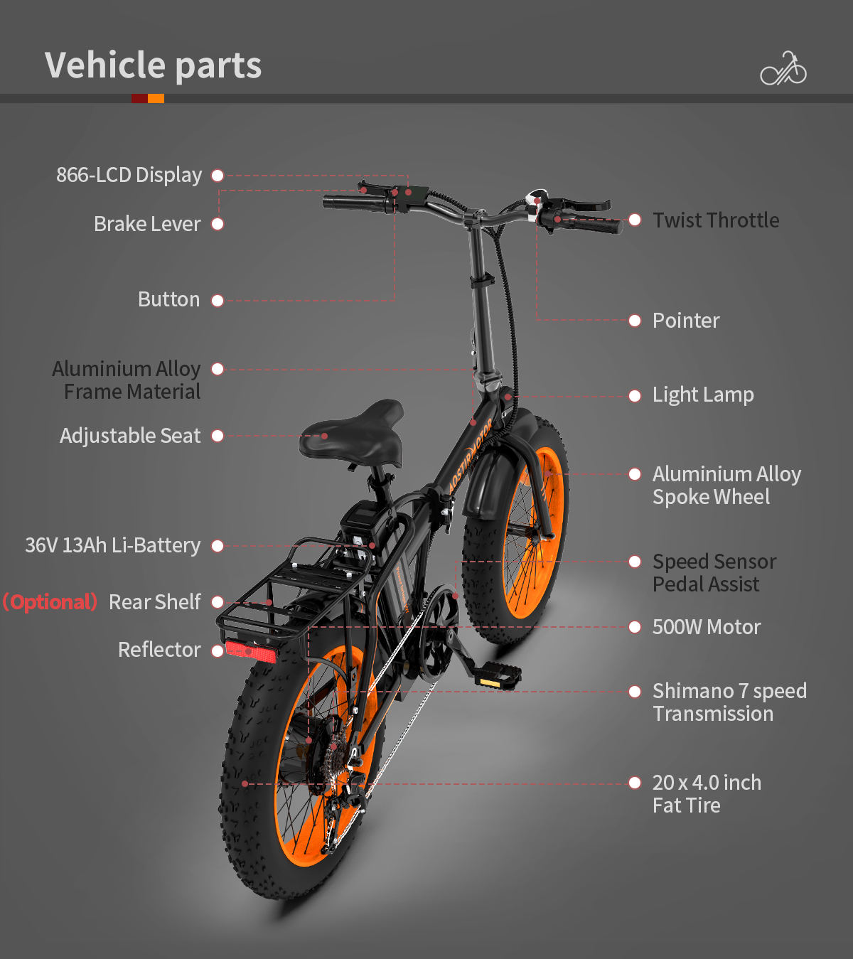 AostirMotor Fat Tire Folding Electric Bike A20 - E-Wheel Warehouse