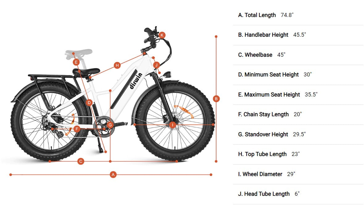 Dirwin Pioneer Step Thru Fat Tire Electric Bike - E-Wheel Warehouse