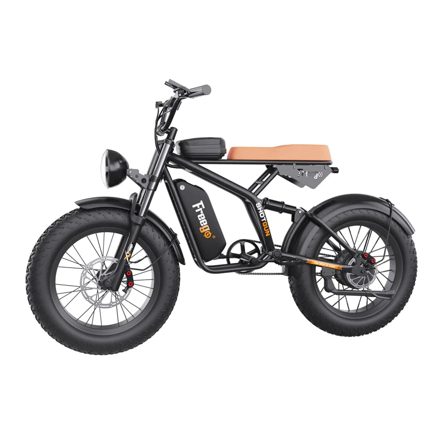 Freego F1 Fat Tires Off Road Black Electric Bike 1200W Powerful Motor Removable Battery