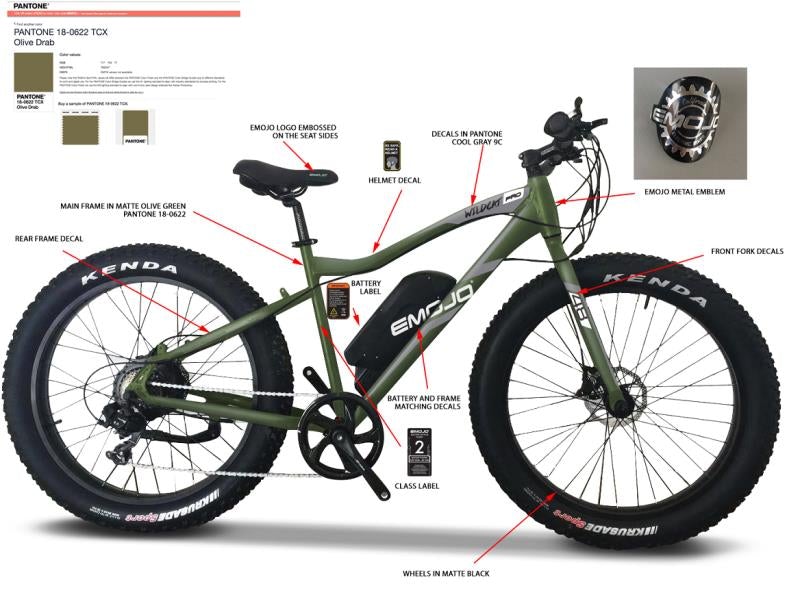 Emojo Wildcat Pro HD 48-volt or 750-watt Fat Tire Electric Mountain Bike - E-Wheel Warehouse