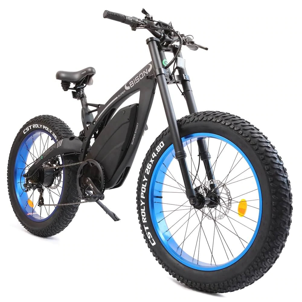 Ecotric big fat tire ebike Bison-Matt Black - E-Wheel Warehouse