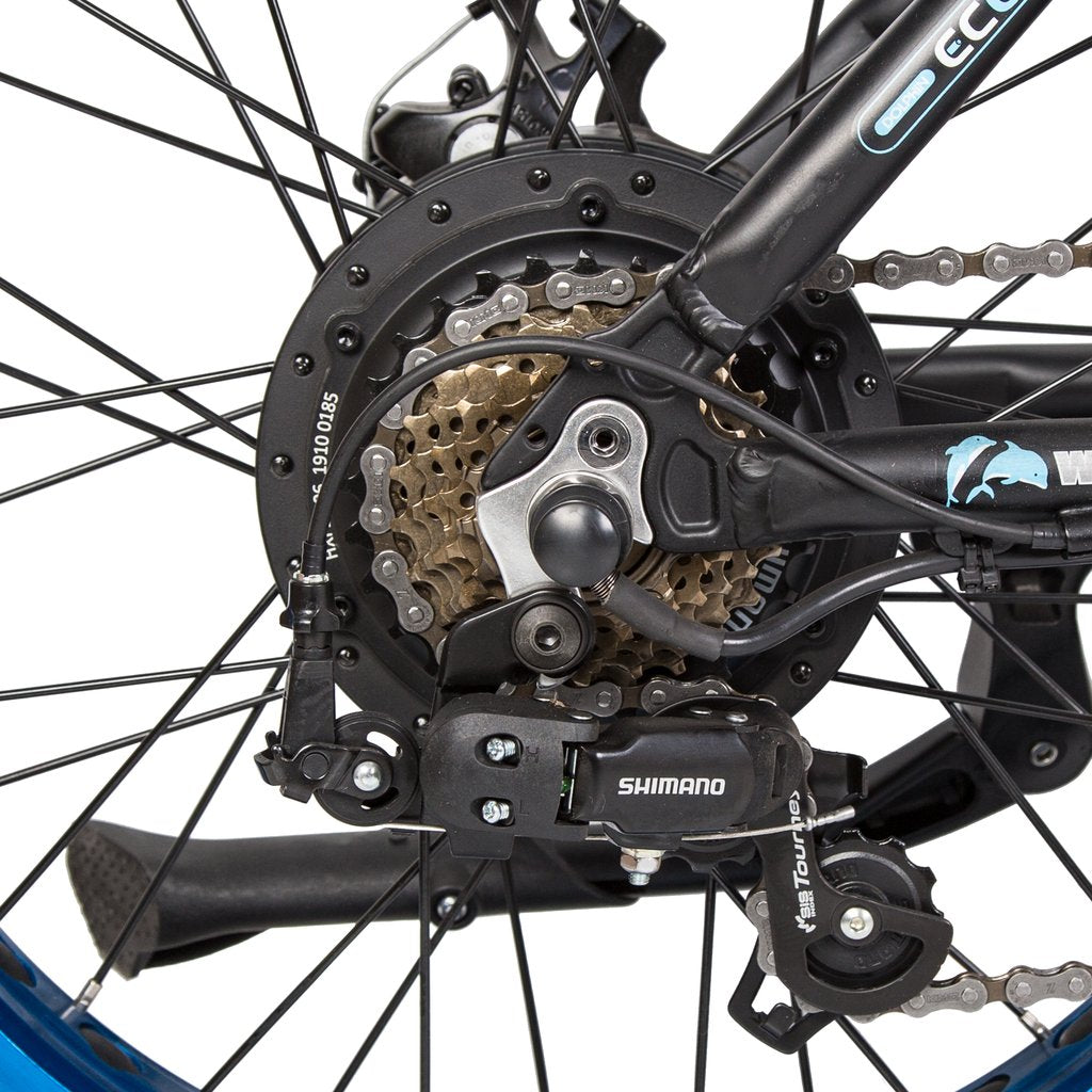 Ecotric Portable And Folding Fat Tair Bike Model Dolphin Black, Blue