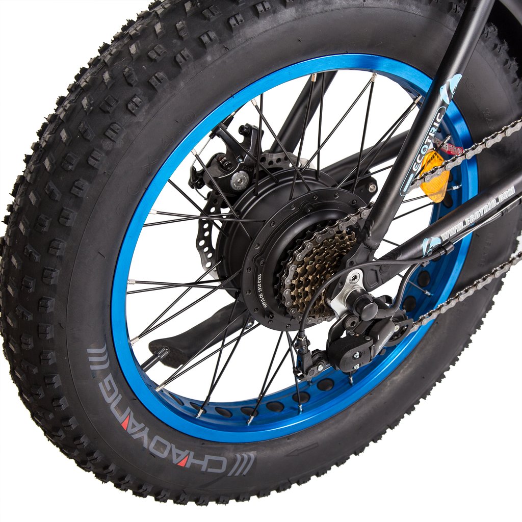 Ecotric Portable And Folding Fat Tair Bike Model Dolphin Black, Blue