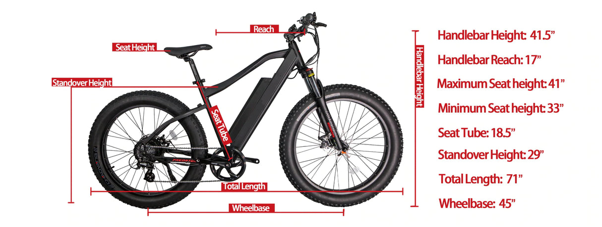 GlareWheel EB-PR Fat Tire 26" Aluminum Frame Suspension Fork Electric Mountain Bicycle - E-Wheel Warehouse
