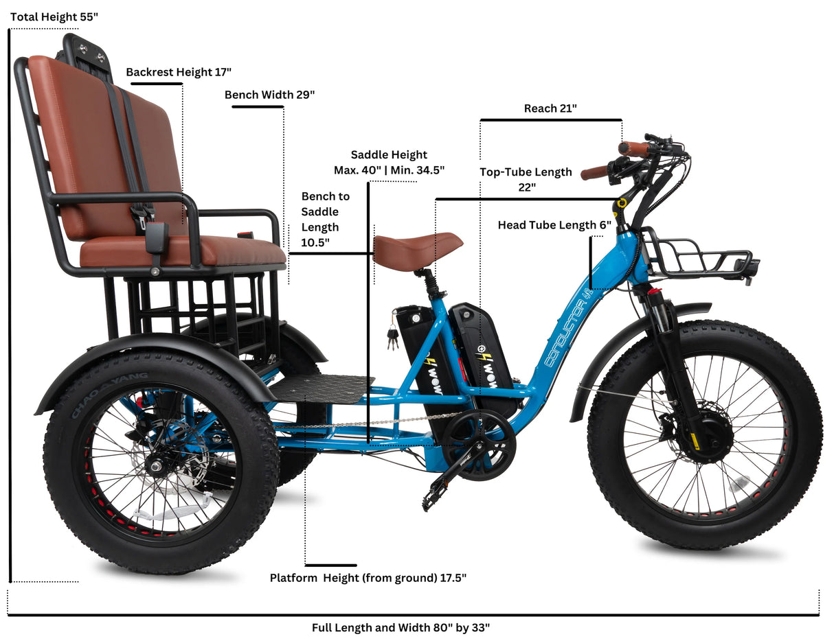 Oh Wow Cycles Conductor 4-2 Rickshaw Electric trike