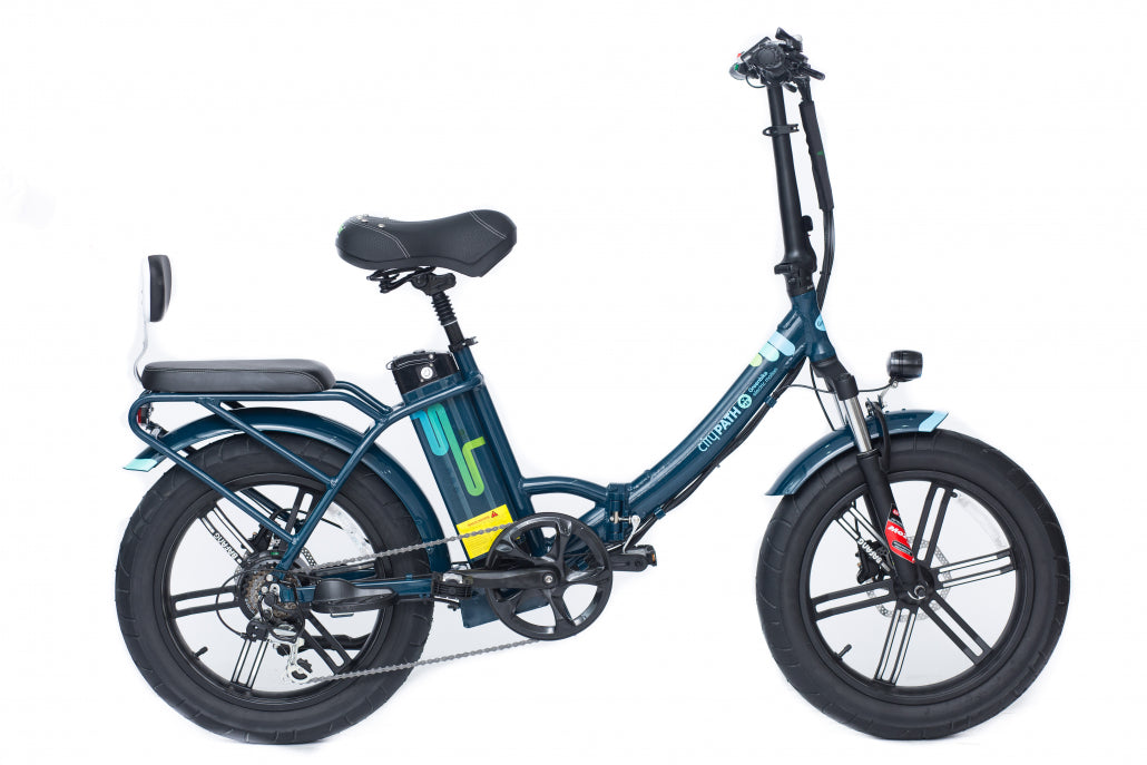 Green Bike Electric Motion City Path Edition Folding 48v E-Bike - E-Wheel Warehouse