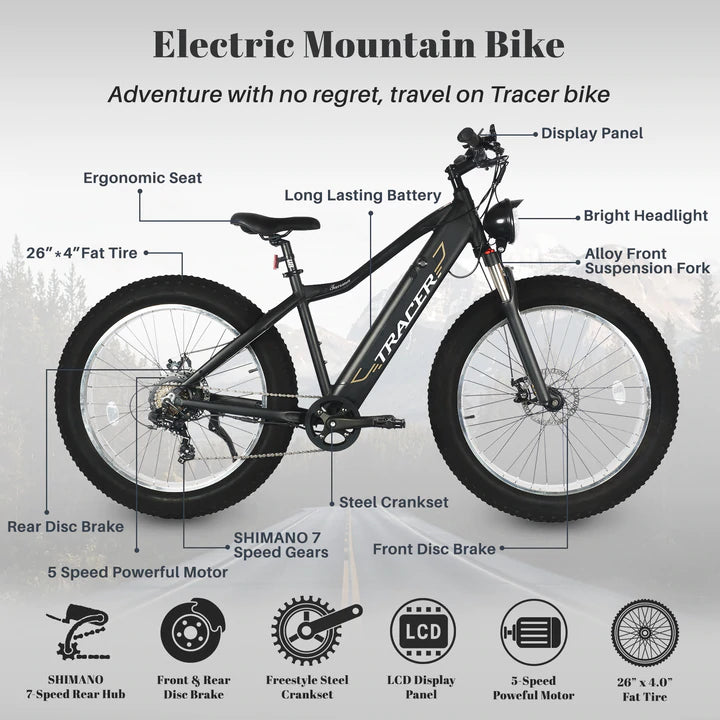 Tracer Tacoma 26" Electric Fat Tire Mountain Bike
