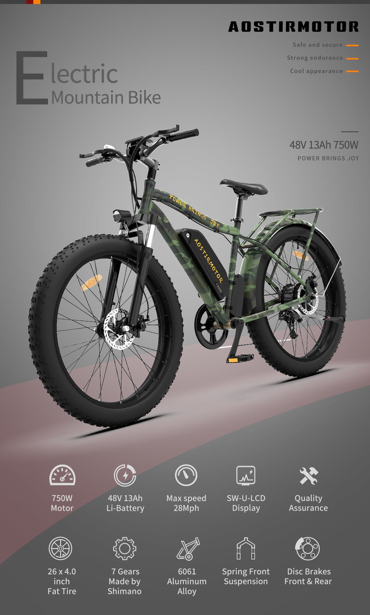 AostirMotor Electric Mountain Bike S07-D - E-Wheel Warehouse