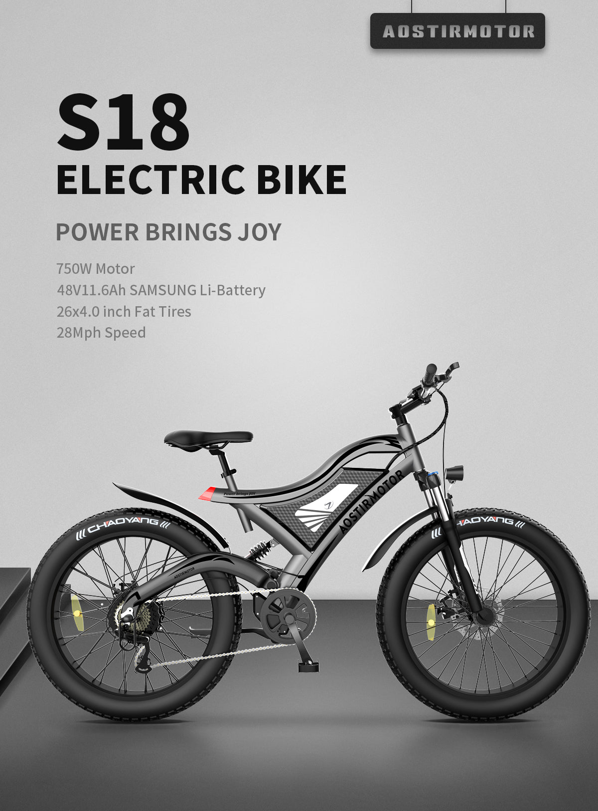 AostirMotor All Terrain Electric Mountain Bike S18 - E-Wheel Warehouse