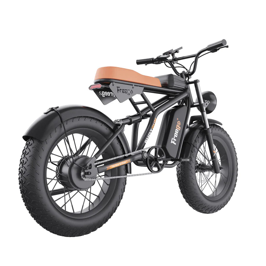 Freego F1 Fat Tires Off Road Black Electric Bike 1200W Powerful Motor Removable Battery
