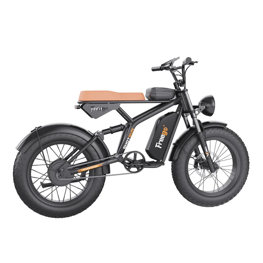 Freego F1 Fat Tires Off Road Black Electric Bike 1200W Powerful Motor Removable Battery