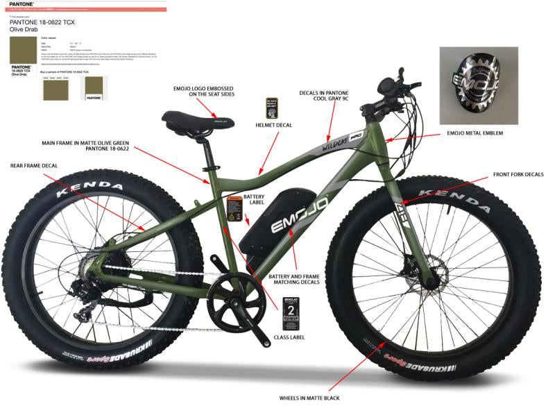 Emojo Wildcat Pro HD 48-volt or 500-watt Fat Tire Electric Mountain Bike - E-Wheel Warehouse