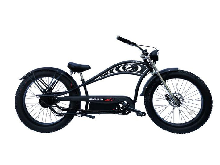 micargi cyclone deluxe electric chopper style cruiser bike matte