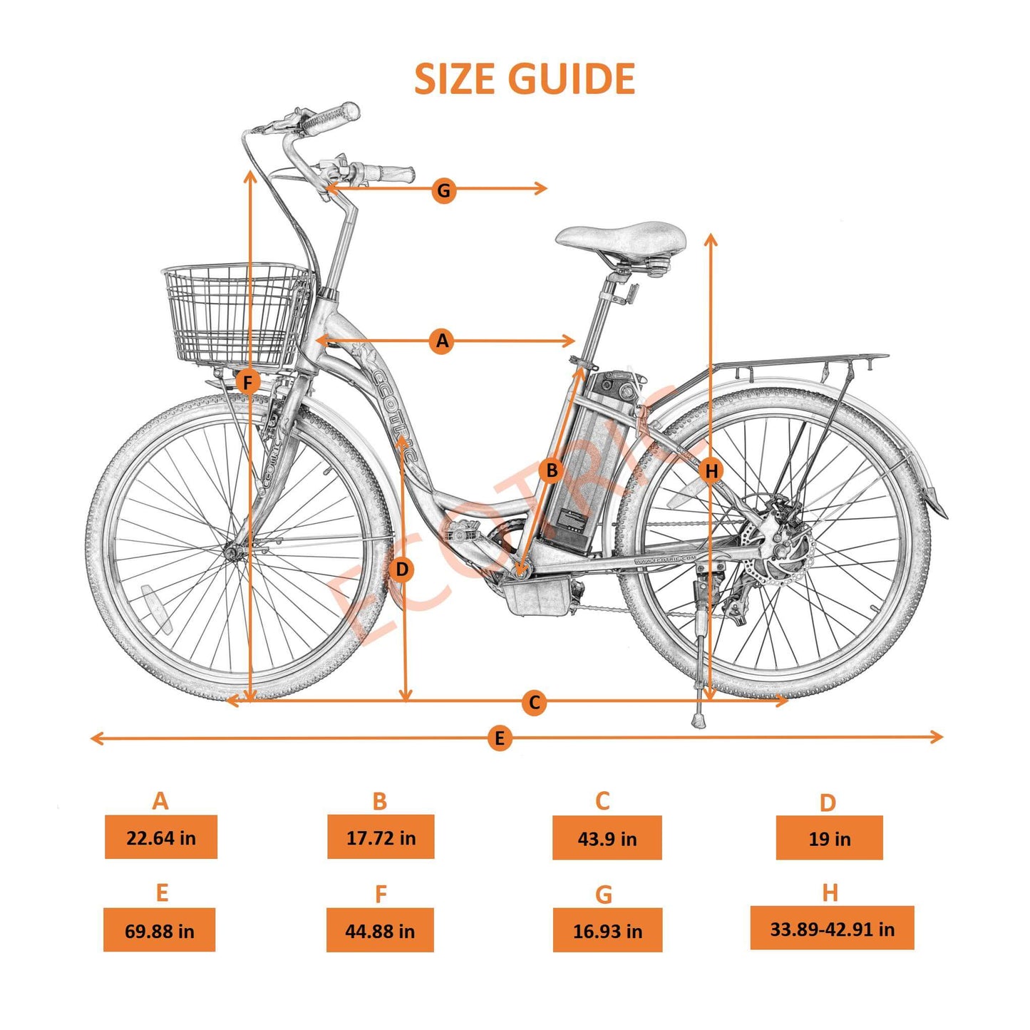 Ecotric Peacedove black electric city bike